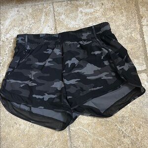 Athleta Black and Gray Racer Shorts